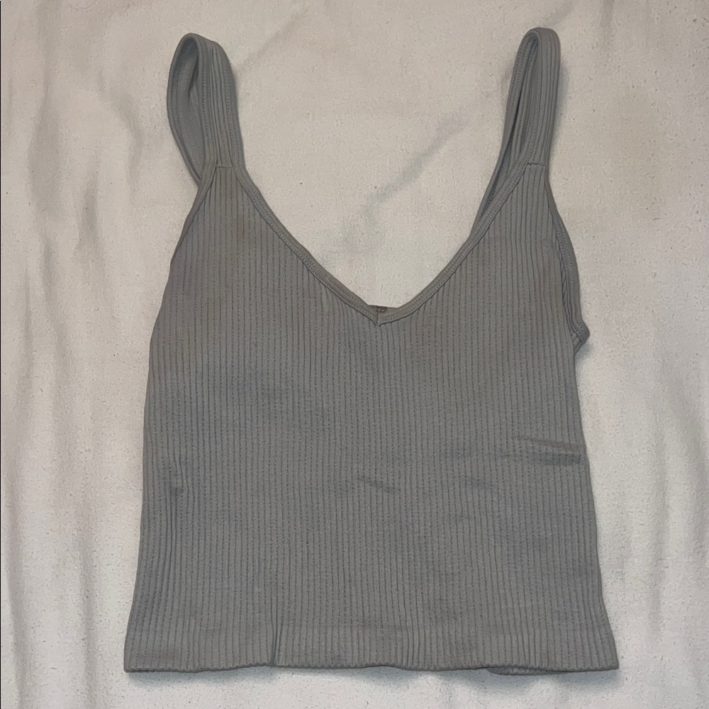 Light Blueish Gray Ribbed Women's Tank Top